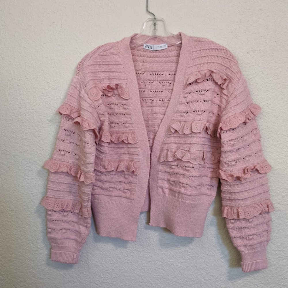 Zara Pink Ruffle Sweater